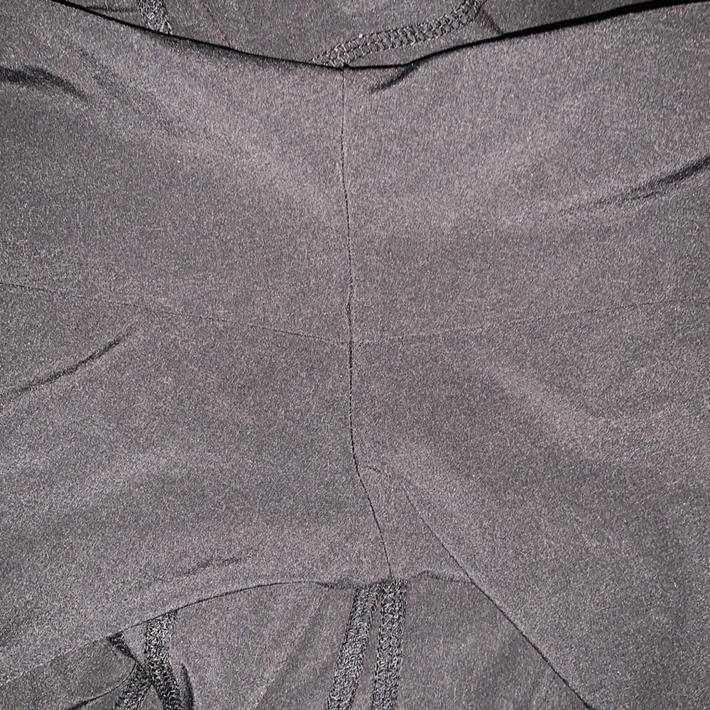 Athleta Large Black Pleated Seam Tie Waist Athletic Stretchy Skirt Skort - Picture 9 of 9